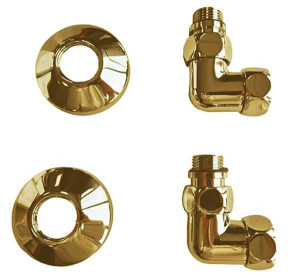 Комплект угловых американок Terminus 1"х3/4" Г/Ш со сгоном + отражатели золото