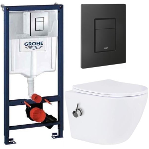 Комплект инсталляции Grohe Rapid SL 38772001 с кнопкой и подвесным унитазом Roxen Antares Bidet 530185-01X с функцией биде