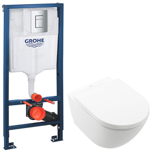 Комплект инсталляции Grohe Rapid SL 38772001 с подвесным унитазом Villeroy&Boch Subway 3.0 4670TS01 Soft Close