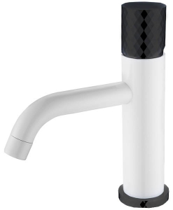 Смеситель для умывальника Boheme Stick 121-WB White Diamond Black