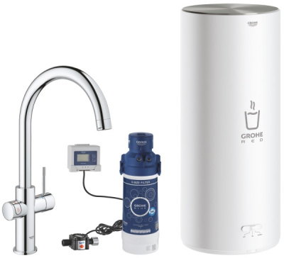 Смеситель для кухонной мойки Grohe Red Duo 30079001 / 30079DC1 в комплекте с бойлером