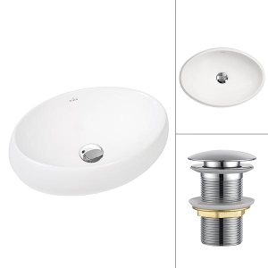 Комплект 2 в 1 умывальник Roxen Trendo mini 110200-CH с донным клапаном