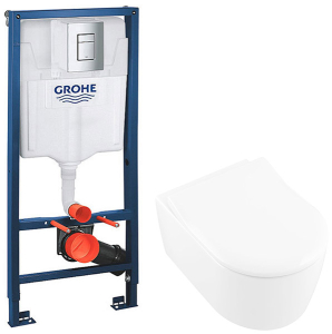 Комплект инсталляции Grohe Rapid SL 38772001 с подвесным унитазом Villeroy&Boch Avento 5656RS01 Soft Close