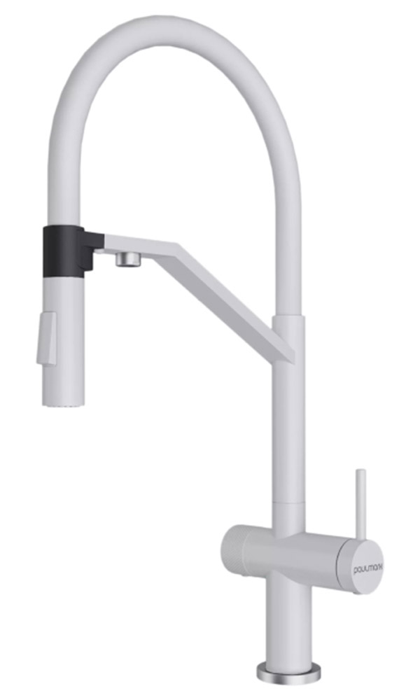Смеситель для кухонной мойки Paulmark Zender Ze213155-WH с подключением к фильтру воды