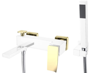 Смеситель для ванны Boheme Q 143-WG.2 White Gold