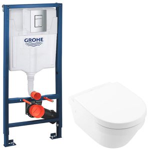 Комплект инсталляции Grohe Rapid SL 38772001 с подвесным унитазом Villeroy&Boch Architectura 4694HR01 Soft Close