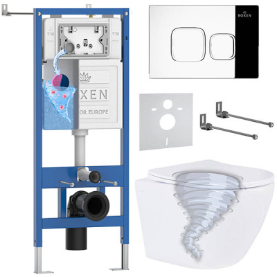 Комплект инсталляции 6 в 1 Roxen StounFix Dual Fresh 968385 с аромадозатором