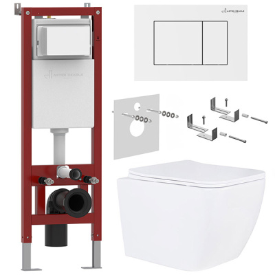 Комплект инсталляции Asten Readle Zentralmodul AR0501 с кнопкой и унитазом Roxen Cube Tornado 530135-01