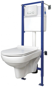 Комплект инсталляции Cersanit City New Clean On / Slim SET-CITYC/LPRO/S-DL/In-Wg-w с унитазом