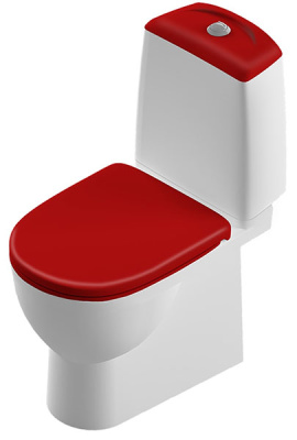 Напольный унитаз Sanita Best Color Red SL DM (с крышкой SoftClose)