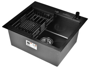Кухонная мойка Wisent WS36045В+WW405В+W302644B с коландером и дозатором