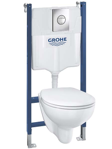 Комплект инсталляции Grohe Solido 5 в 1 с подвесным унитазом Bau Ceramic 39415000