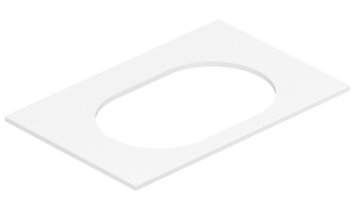 Столешница Belux LUNA-JAZZ-OVAL560 НП80 / НП100 белый матовый Solid Surface