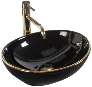 Умывальник Rea Sofia Black Gold Edge REA-U3695