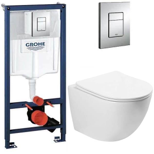 Комплект инсталляции Grohe Rapid SL 38772001 с подвесным унитазом SantiLine SL-5005