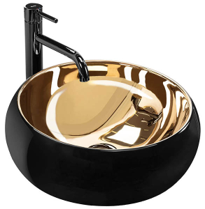 Умывальник Rea Luna Black Gold U3306