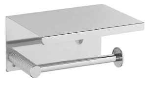Держатель для туалетной бумаги Boheme Uno Chrome 10971-CR с полкой для телефона