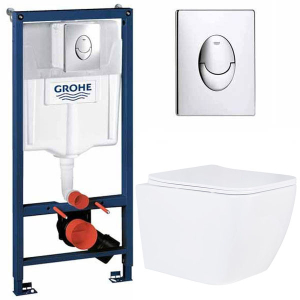 Комплект инсталляции Grohe Rapid SL 38721001 с унитазом Roxen Cube Tornado 530135-01 Rimless Soft Close