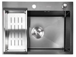 Кухонная мойка Avina HM5550 PVD (графит) с коландером и дозатором