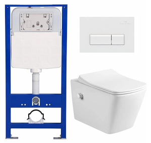 Комплект инсталляции 6 в 1 Amore di mare QuickFit 50114 с подвесным унитазом Garda Bidet P310-X и клавишей смыва 404W