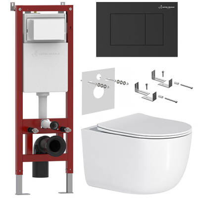 Комплект инсталляции Asten Readle Zentralmodul AR0501 с кнопкой и унитазом Roxen Vortex Tornado 530160-01
