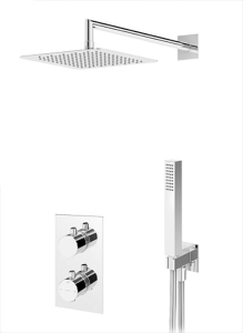 Душевая система Bruma HydroTherm Set 1381701CR+1455261CR+1455925CR Square Chrome с термостатом