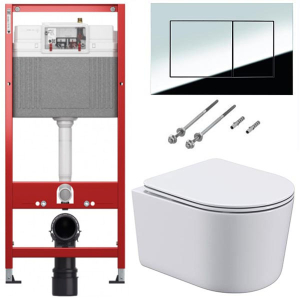 Комплект инсталляции TECEbase kit 9400401S (9400412) c кнопкой и унитазом Roxen Simple Compact 530120-01