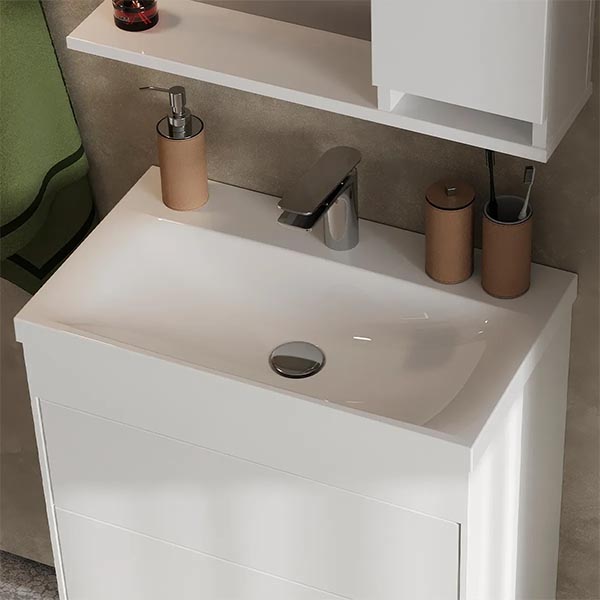 Умывальник Belux Порто 800 белый матовый Solid Surface