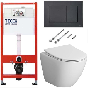 Система инсталляции для унитаза TECEbase kit c кнопкой 9240407 и унитазом Niagara Vista NG-9301