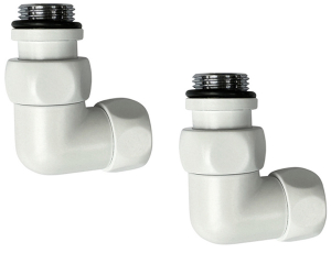 Комплект угловых американок 3/4"х1/2" Г/Ш со сгоном белый