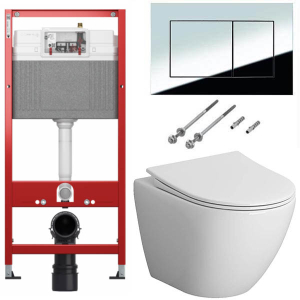 Комплект инсталляции TECEbase kit 9400401S (9400412) c кнопкой и унитазом Niagara Vista NG-9301