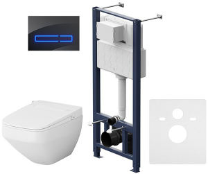 Комплект инсталляции AM.PM Pro I012704.7051 с кнопкой Touchless Pro и унитазом Inspire V2.0 FlashClean с электронной крышкой-биде