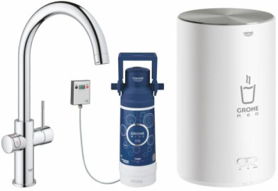 Смеситель для кухонной мойки Grohe Red Duo 30083001 / 30083DC1 в комплекте с бойлером