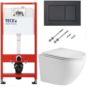 Система инсталляции для унитаза TECEbase kit c кнопкой 9240407 и унитазом WeltWasser Merzbach 043 GL-WT