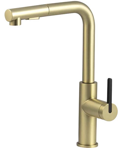 Смеситель для кухонной мойки Deante Momi Gold Br BKM_R73M с выдвижным изливом