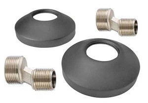Комплект эксцентрики 3/4"х1/2" Ш/Ш + декоративные чашки 3/4" оружейная сталь