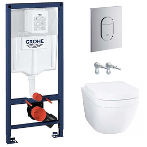 Комплект инсталляции Grohe Solido 4 в 1 с подвесным унитазом EuroCeramic 39536000
