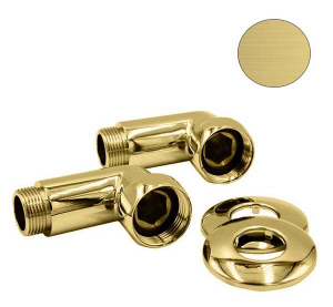 Комплект угловых американок 3/4"х1/2" Г/Ш матовое золото