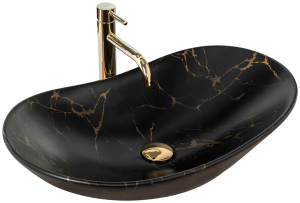 Умывальник Rea Royal Marble Black Matt