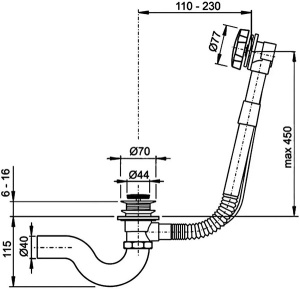 Сифон для ванны Tim BAS0260B(A)
