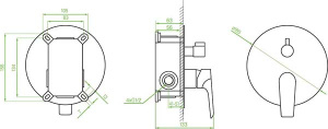 Смеситель встраиваемый Laveo Alea BLE_60PD (2 функции)