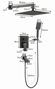 Душевая система скрытого монтажа Filarete Waterfall FL1010BG