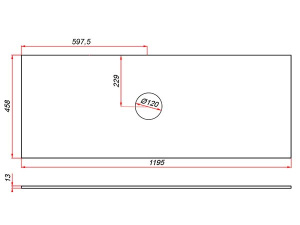 Столешница ЗОВ компакт-плита 13 Галифакс CKP13H1195458C1 (1 вырез)