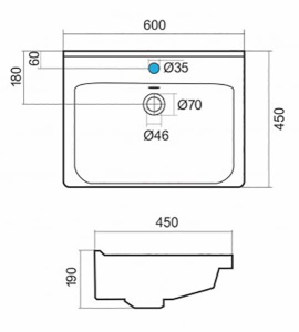 Умывальник Акватон Миранда 60 1WH302421