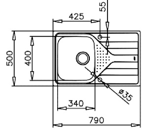 Кухонная мойка TEKA Universe 45 1B 1D, 79х50, полированный