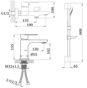 Набор смесителей Ganzer GZ21037