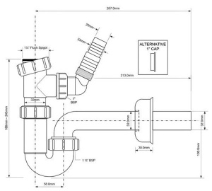 Сифон для умывальника McAlpine HC4PF-32WM