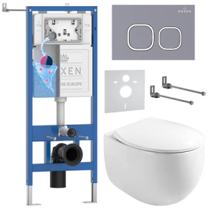Комплект инсталляции 6 в 1 Roxen StounFix Dual Fresh 966436 с аромадозатором, серый бетон