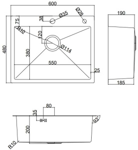 Кухонная мойка Avina Zepein ZP6048 PVD (графит)
