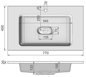 Умывальник Raval Modul 80